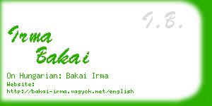 irma bakai business card